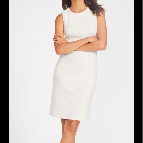 J McLaughlin white sleeveless sheath
